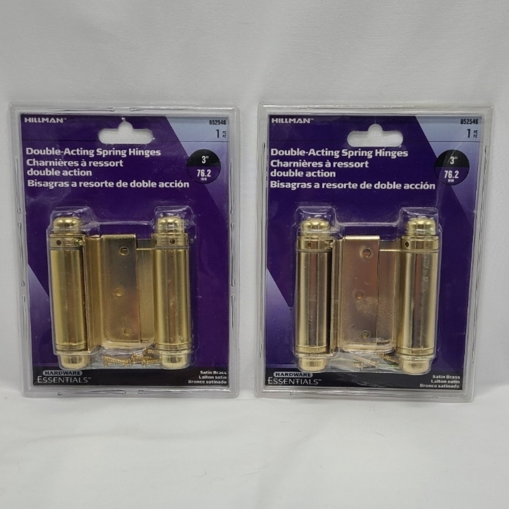 Hillman Double-Acting Spring Hinges 3" , 2 Packs New